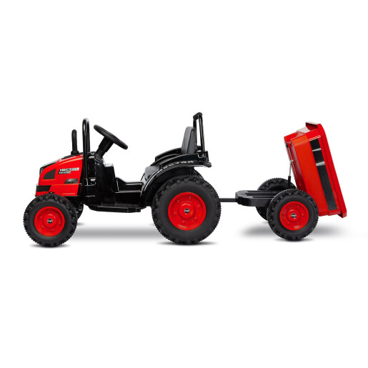 Tractor electric cu remorca si telecomanda Toyz HECTOR 12V Rosu