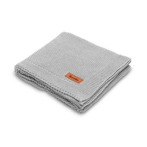 Paturica de bumbac tricotata Sensillo 100x80 cm Grey