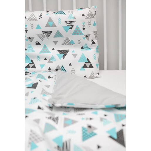 Set lenjerie de pat cu 2 piese Sensillo Triunghiuri Albastre
