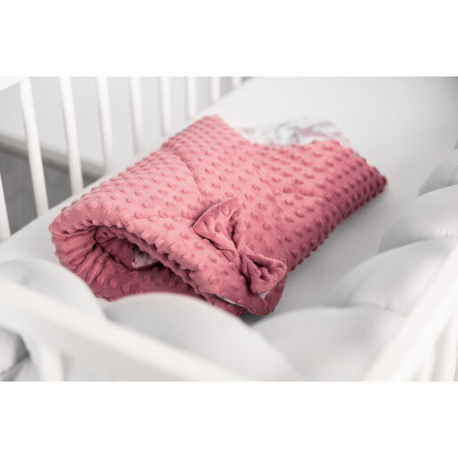 Paturica nou-nascut Sensillo Minky Wrap Colliber Retro Pink 80x80 cm