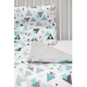 Set lenjerie de pat cu 2 piese Sensillo Triunghiuri Albastre